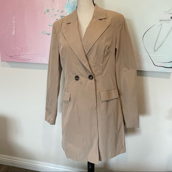Pretty Little Thing Camel Blazer Dress Tan Size 8 NWT. - Picture 2 of 11